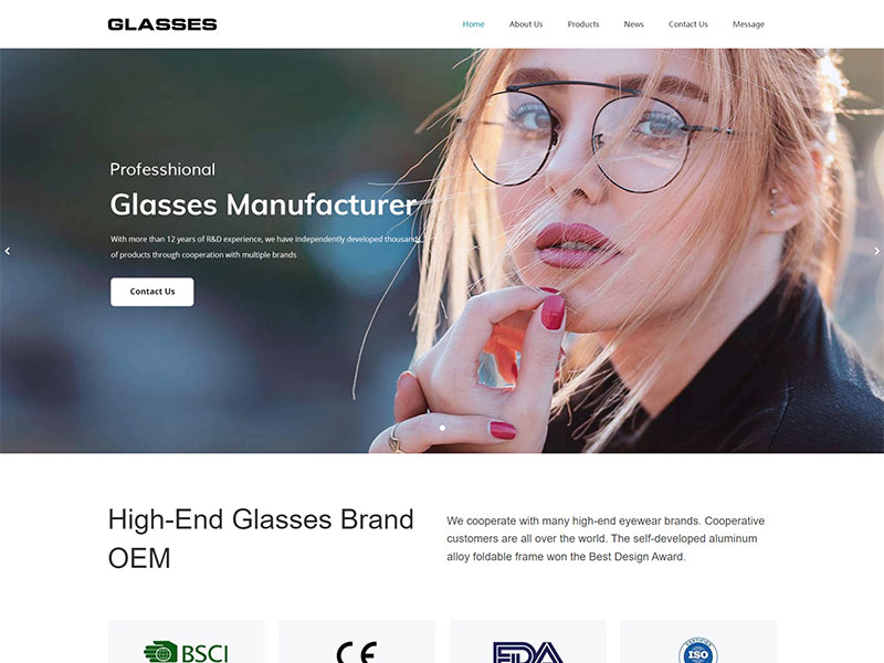 专业眼镜设计制作外贸网站