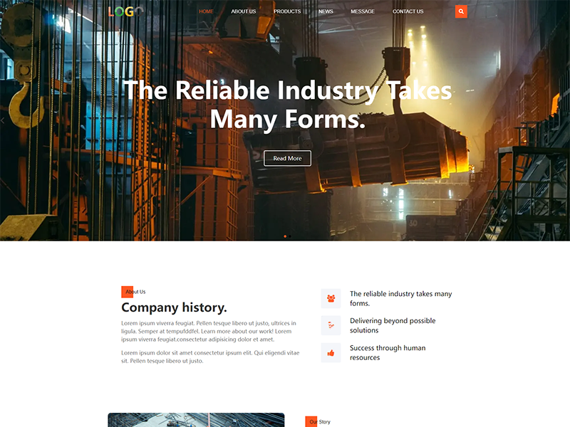 响应式钢铁生产制造公司网站模板